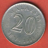 Malaysia 20 Sen 1988