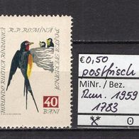 Rumänien 1959 Singvögel MiNr. 1783 postfrisch