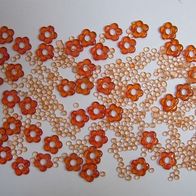 1 Beutel Dekoblumen Dekosteine orange aus Kunststoff