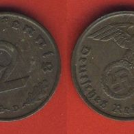 Deutsches Reich 2 Reichspfennig 1936 D