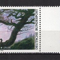 BRD / Bund 1974 200. Geburtstag von Caspar David Friedrich MiNr. 815 Bedarfsstempel