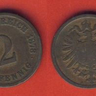 Kaiserreich 2 Pfennig 1873 A