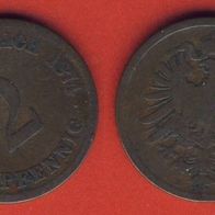 Kaiserreich 2 Pfennig 1874 D