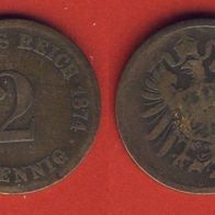 Kaiserreich 2 Pfennig 1874 G