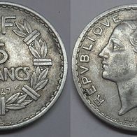 Frankreich 5 Francs 1947 (9 geöffnet)## Li7