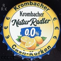 Krombacher Natur Radler 0,0 Cash-Korken 2024 Aktion Bier Brauerei Kronkorken