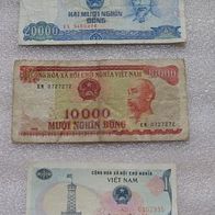 3 Banknoten aus Vietnam