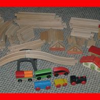 Holzeisenbahn mit Zubehör - Weihnachtsgeschenk