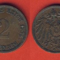 Kaiserreich 2 Pfennig 1905 G