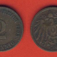 Kaiserreich 2 Pfennig 1905 J