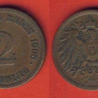 Kaiserreich 2 Pfennig 1906 E