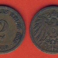 Kaiserreich 2 Pfennig 1906 F