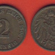 Kaiserreich 2 Pfennig 1906 J