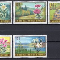 Mongolei 1969 Mongolische Wildpflanzen 5 verschiedene Briefmarken gestempelt