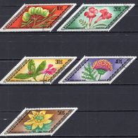 Mongolei 1975 Pflanzen 5 verschiedene Briefmarken gestempelt