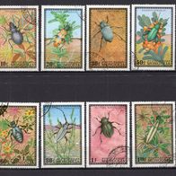 Mongolei 1972 Käfer 8 verschiedene Briefmarken gestempelt