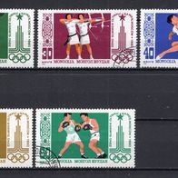 Mongolei 1980 Olympische Spiele 4 verschiedene gestempelt -1