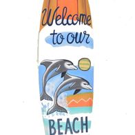 Planche Déco Surf Bois 100cm – Motif Hibiscus, Idée Cadeau Tendance
