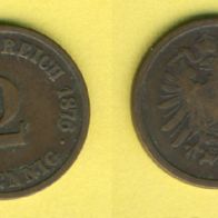 Kaiserreich 2 Pfennig 1876 A