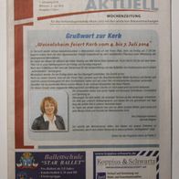 Erstausgabe der Wochenzeitung "Rhein-Selz Aktuell" vom 02.07.2014