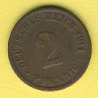 Kaiserreich 2 Pfennig 1911 D