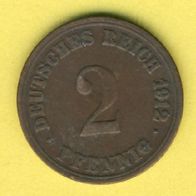 Kaiserreich 2 Pfennig 1912 A