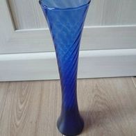 wunderschöne blaue Glasvase, Vase 25,5 cm Hoch