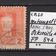 Österreich 1917 Feldpost Freimarken: Kaiser Karl I MiNr. 54 A gestempelt