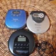 3 x Gebrauchte Tragbare Cd-Discman Player von Klim Panasonic und Roadster Bastlerware