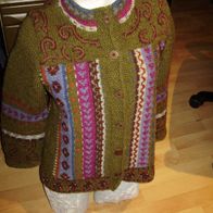 Newari Nepal Jacke bunt 100% Wolle S M