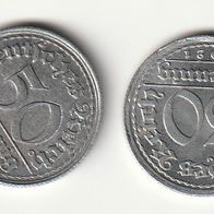 2 x 50 Pfennig von 1921