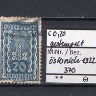 Österreich 1922 Freimarken MiNr. 370 gestempelt