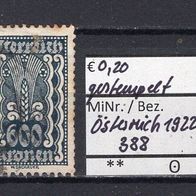 Österreich 1922 Freimarken MiNr. 388 gestempelt