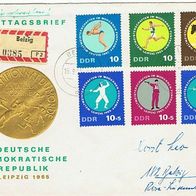 DDR MiNr. 1133-37 FDC Fünfkampf Brief gelaufen Tagesstempel