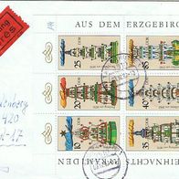 DDR MiNr. 3134-39 Klbg. Weihnachtspyramiden Satzbrief gelaufen Tagesstempel