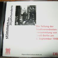 CD Sampler Album: "Die Teilung der Stadtverord" (Herausgegeben: 1998 von DHM und DRA)