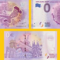 0 Euro Schein Set UEFA Euro 2020 XEKM 2020-3 und 2020-4 selten gleiche Nr 2573