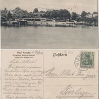 Gatow-Spandau-Ak-1909 Wirtshaus Paul Krause und Badestelle Erh.1