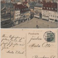 Gera-AK-1912-Blick auf den Markt mit Central Hotel Erh.1