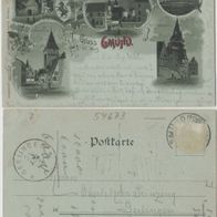 Gmünd-Schwäbisch-AK 1905 Mondscheinkarte Mehrbildkarte Erh.2