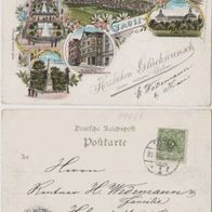 Gotha-Litho-AK-1897 Glückwunschkarte mit 5 Bildern Erhaltung1