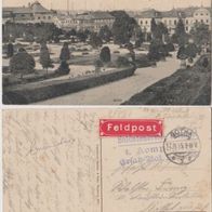 Gotha-Orangerie-AK-Feldpost 1915 schöner Stempel mit Aufkleber Feldpost Erh.1