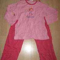 superniedlicher Schlafanzug Emilly Erdbeer Gr.116 NEU rosa-pink (0715)
