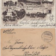 Grevesmühlen-Litho-AK 1907 6Bildlitho geschriebe -nach Windhuk Afrika Erh.2