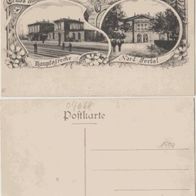 Grossbothen-Grimma-AK um 1904 Bahnhof mit Nordportal Erh.1