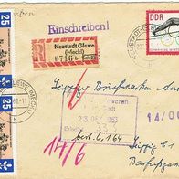 DDR MiNr. 991 wP u. 1002 ES-Brief gelaufen Tagesstempel