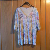 Damen-Shirt XXL mit 8 Knöpfen Marke: Kim&Co. bunt mit Blumen + Schmetterlingen Neu