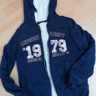 Gefütterte Jacke Sweatjacke Kapuzenjacke Größe 140