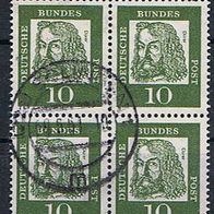 Bund MiNr. 350 x Viererblock Paar Orts- bzw. Tagesstempel