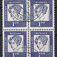 Bund MiNr. 361 y Viererblock waagerechte Paare Orts- bzw. Tagesstempel